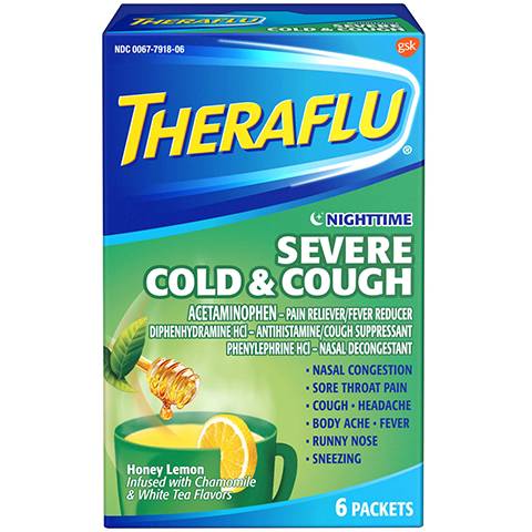Order Theraflu NT Severe Cold & Cough 6 Count food online from 7-Eleven store, Lakewood on bringmethat.com