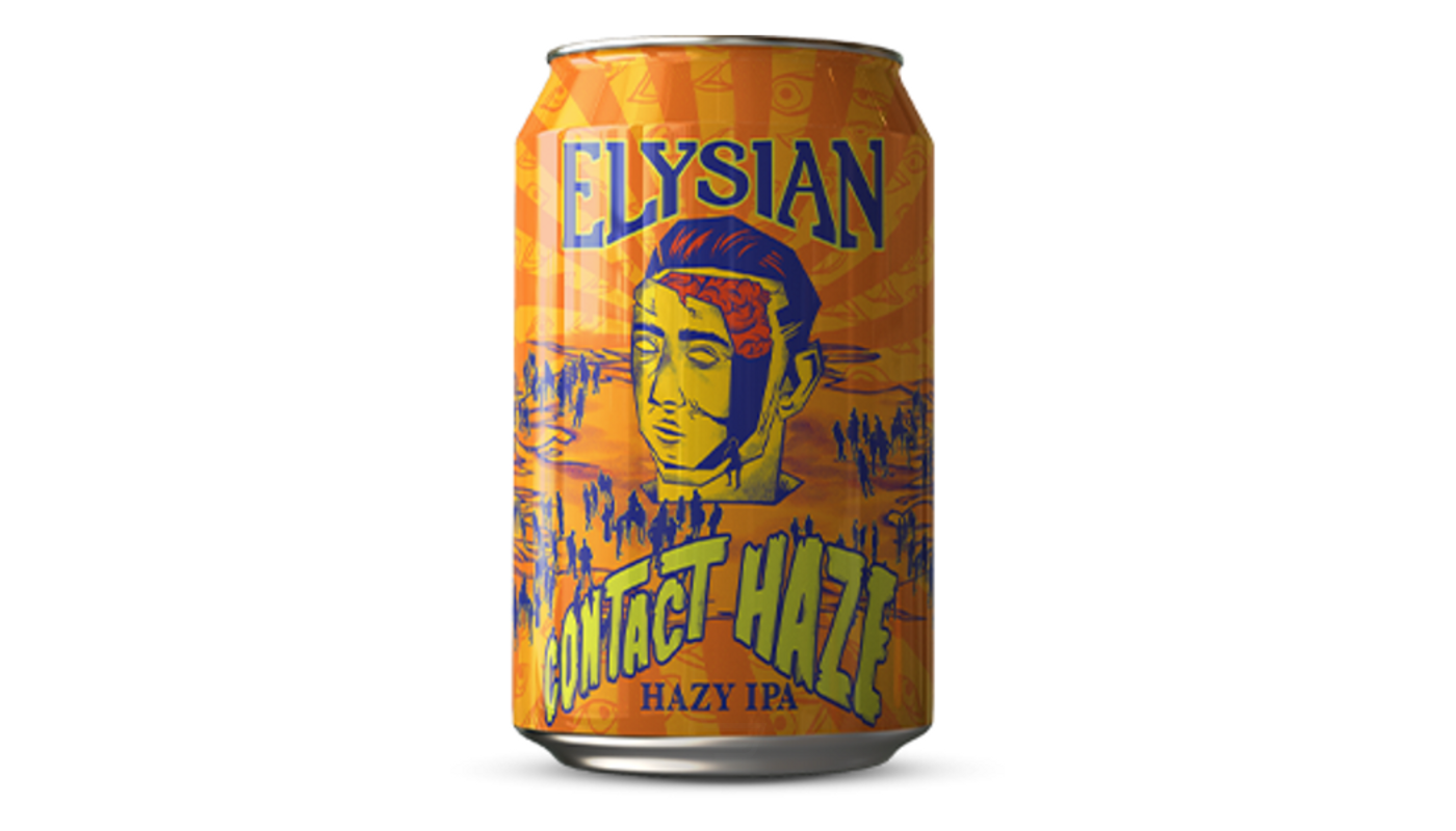 Order Elysian Brewing Contact Haze IPA 6 Pack 12oz Cans food online from Oceanview Liquor store, Hermosa Beach on bringmethat.com