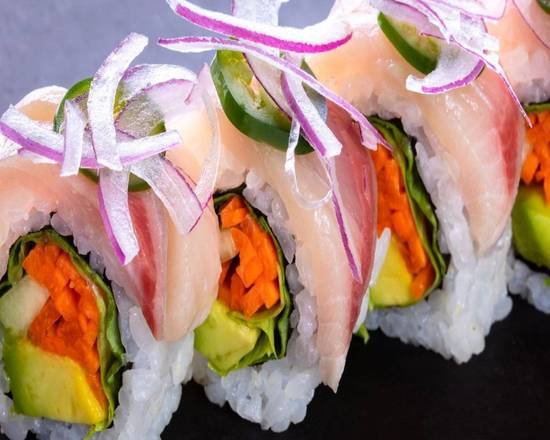 Order Veggie Yellowtail Roll (5 Pcs) food online from SushiStop Culver City store, Culver City on bringmethat.com