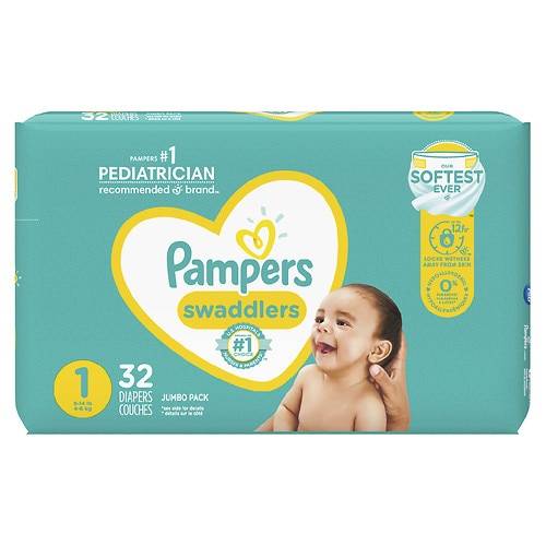 Order Pampers Swaddlers Diapers Size 1 - 96.0 ea food online from Walgreens store, Athens on bringmethat.com