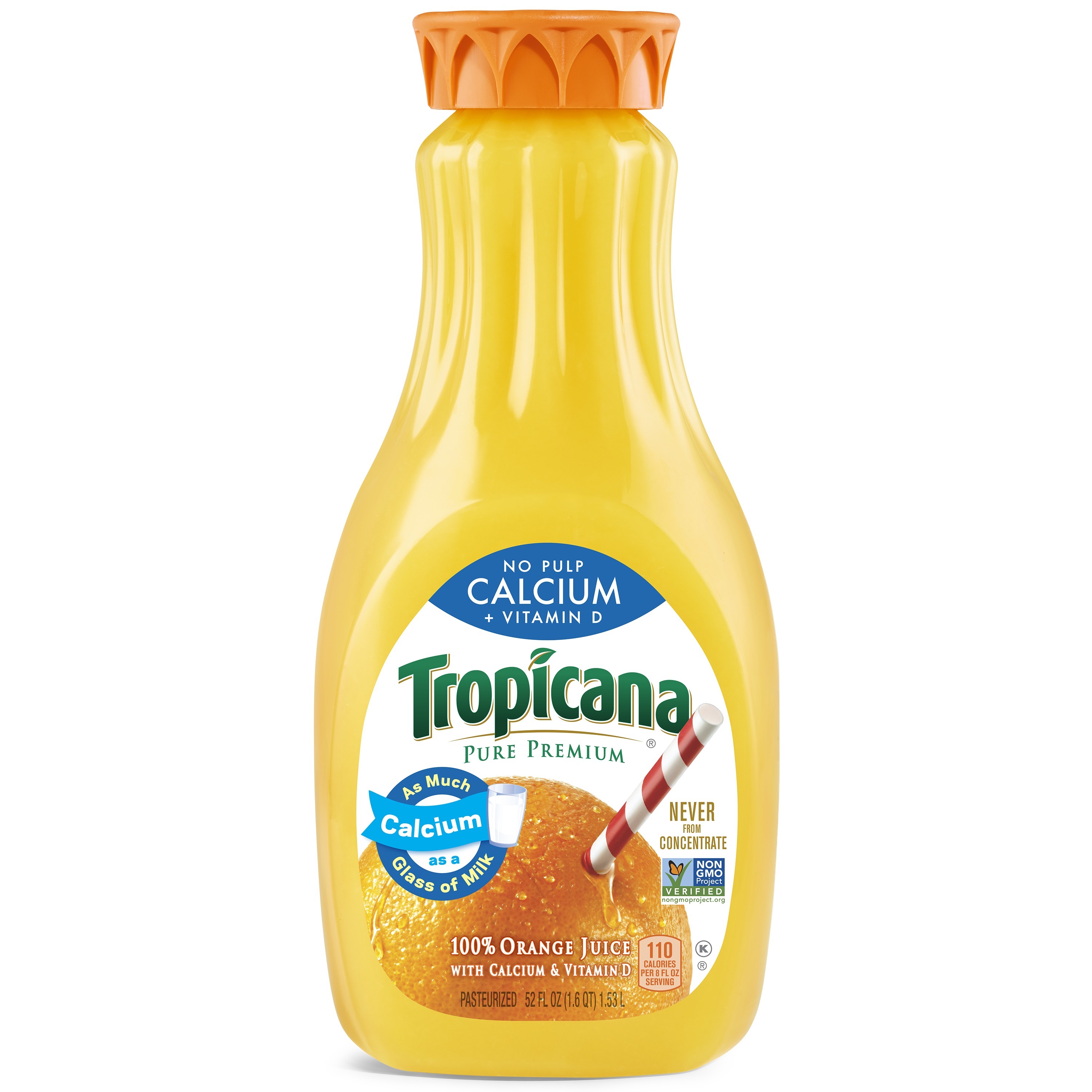 Order Tropicana Pure Premium 100% Orange Juice with Calcium & Vitamin D - 52 fl oz food online from Rite Aid store, READING on bringmethat.com