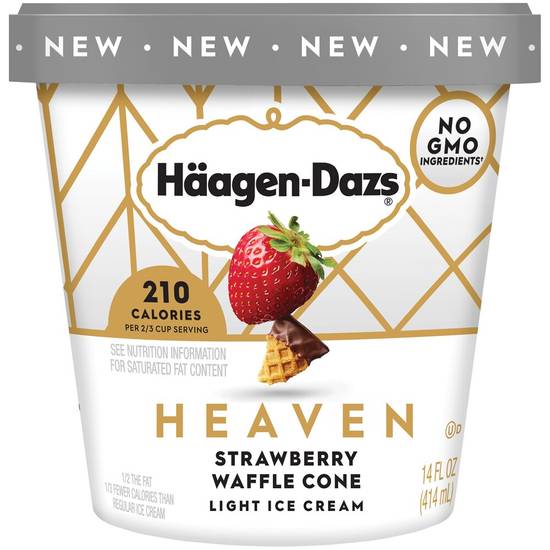 Order Haagen-Dazs Heaven Strawberry Waffle Cone Light Ice Cream, 14 OZ food online from Cvs store, SAINT CLAIR SHORES on bringmethat.com