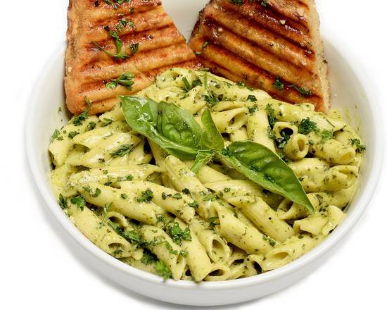 Order Penne with Creamy Pesto food online from George's Greek Grill-Fig at 7th store, Los Angeles on bringmethat.com