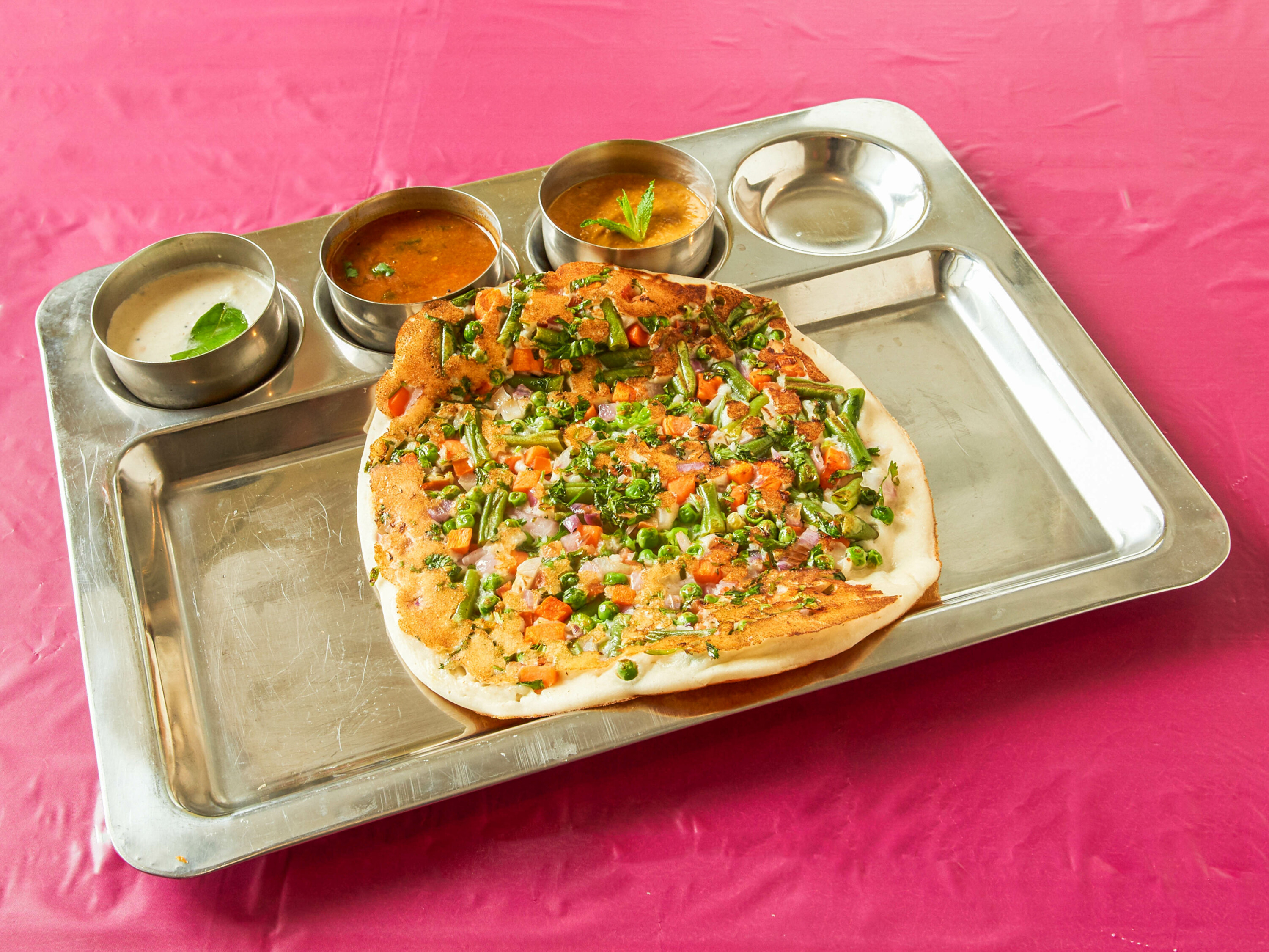 Order Mix Vegetable Uthappam food online from Curry Leaf Indian Cuisine store, Kentwood on bringmethat.com