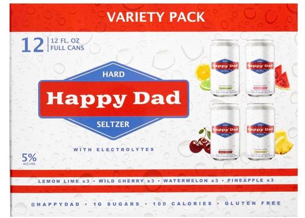 Order Happy Dad Hard Seltzer 12pk cans food online from Windy City Liquor Market store, El Cajon on bringmethat.com