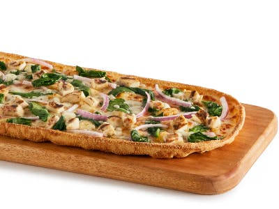 Order Grilled Chicken Spinach Flatbread - Flatbread food online from Pizza Guys store, Danville on bringmethat.com