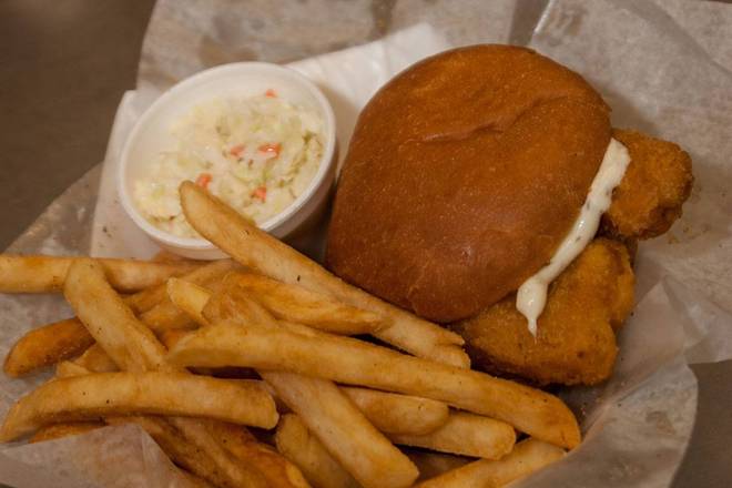 Order Fish'wich Burger food online from Rooster Bbq Deli store, Saint Paul on bringmethat.com