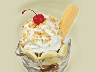 Order Creamy Hot-Fudge Banana food online from Happy Joe Pizza & Ice Cream Parlor store, Coal Valley on bringmethat.com