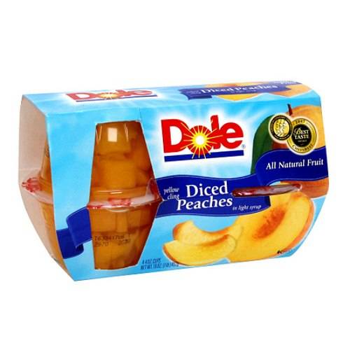 Order Dole Yellow Cling Sliced Peaches in Light Syrup - 4.0 oz x 4 pack food online from Walgreens store, Enterprise on bringmethat.com