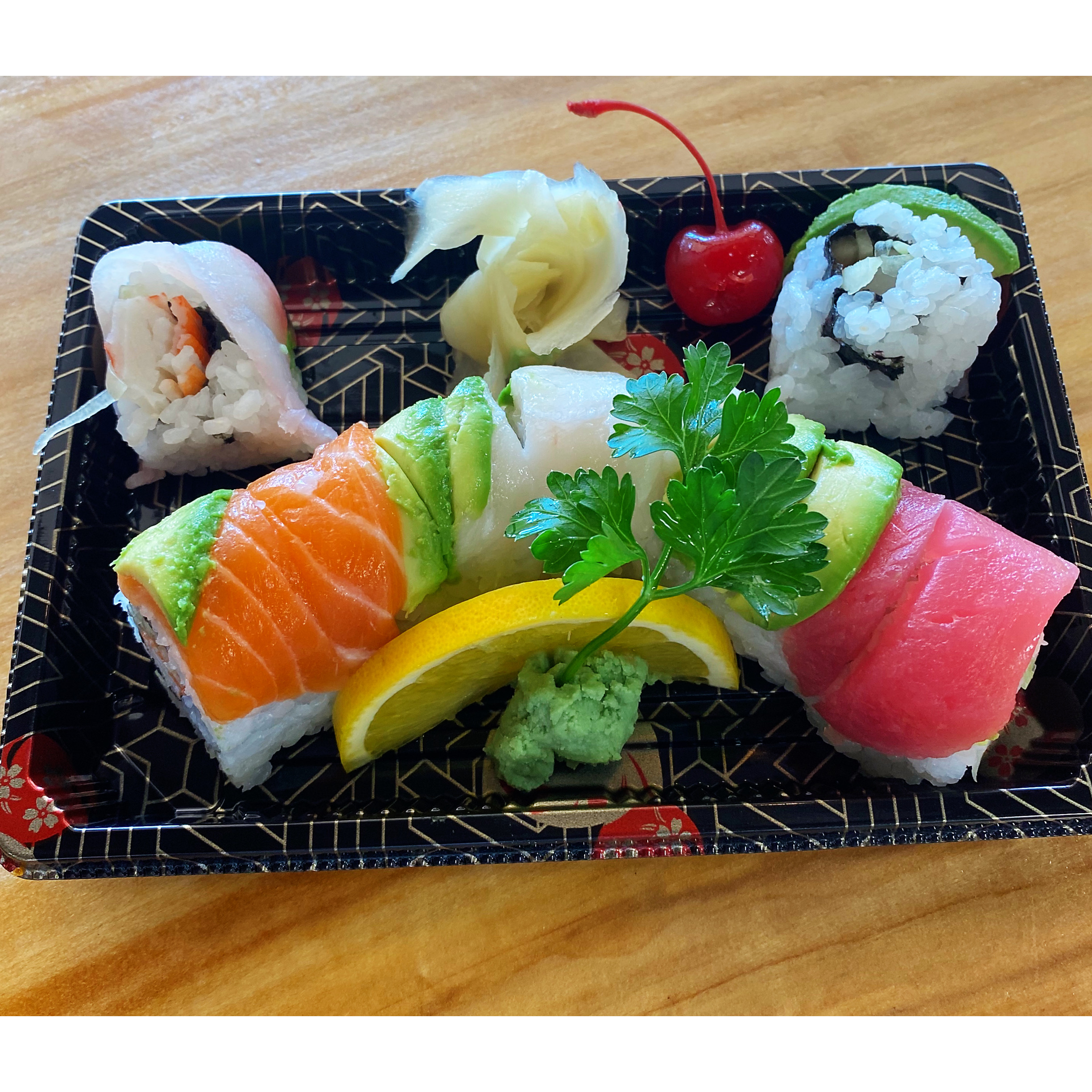 Order Rainbow Special Roll food online from Sushi8 store, Santa Fe on bringmethat.com