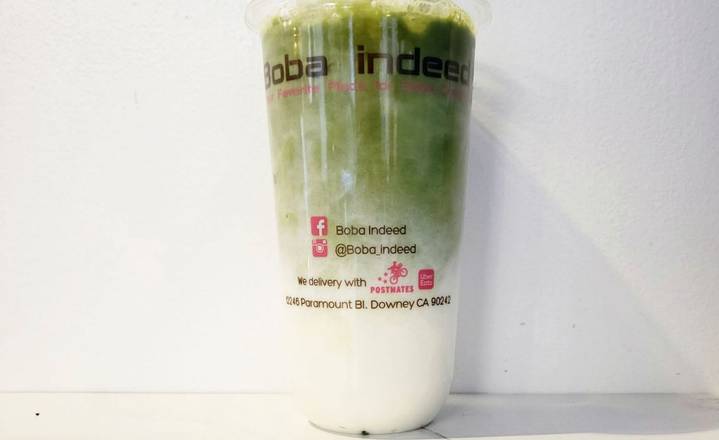 Order Matcha Green Milk Tea (Matcha Green Tea) food online from Boba Indeed store, Downey on bringmethat.com