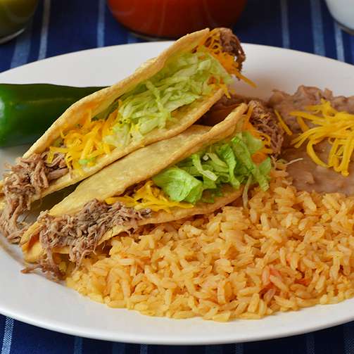 Order 2. Two Beef Tacos food online from Federico Mexican Food store, Phoenix on bringmethat.com