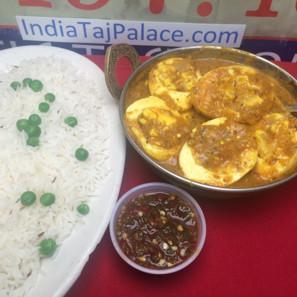 Order F8. Egg Curry food online from India Taj Palace store, San Antonio on bringmethat.com