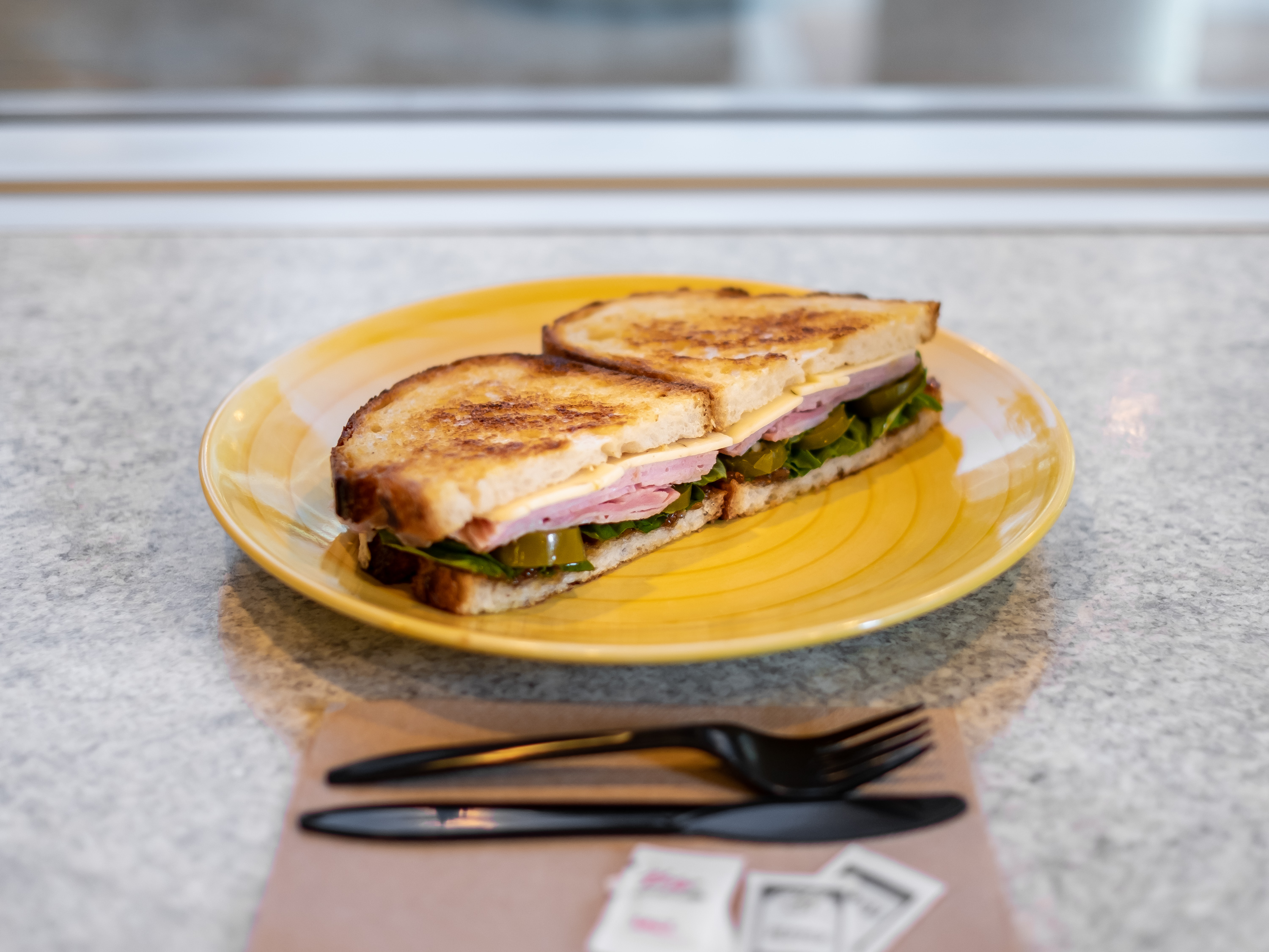 Order Grilled Ham & Fig Sandwich food online from Green Light Cafe And Deli store, San Diego on bringmethat.com