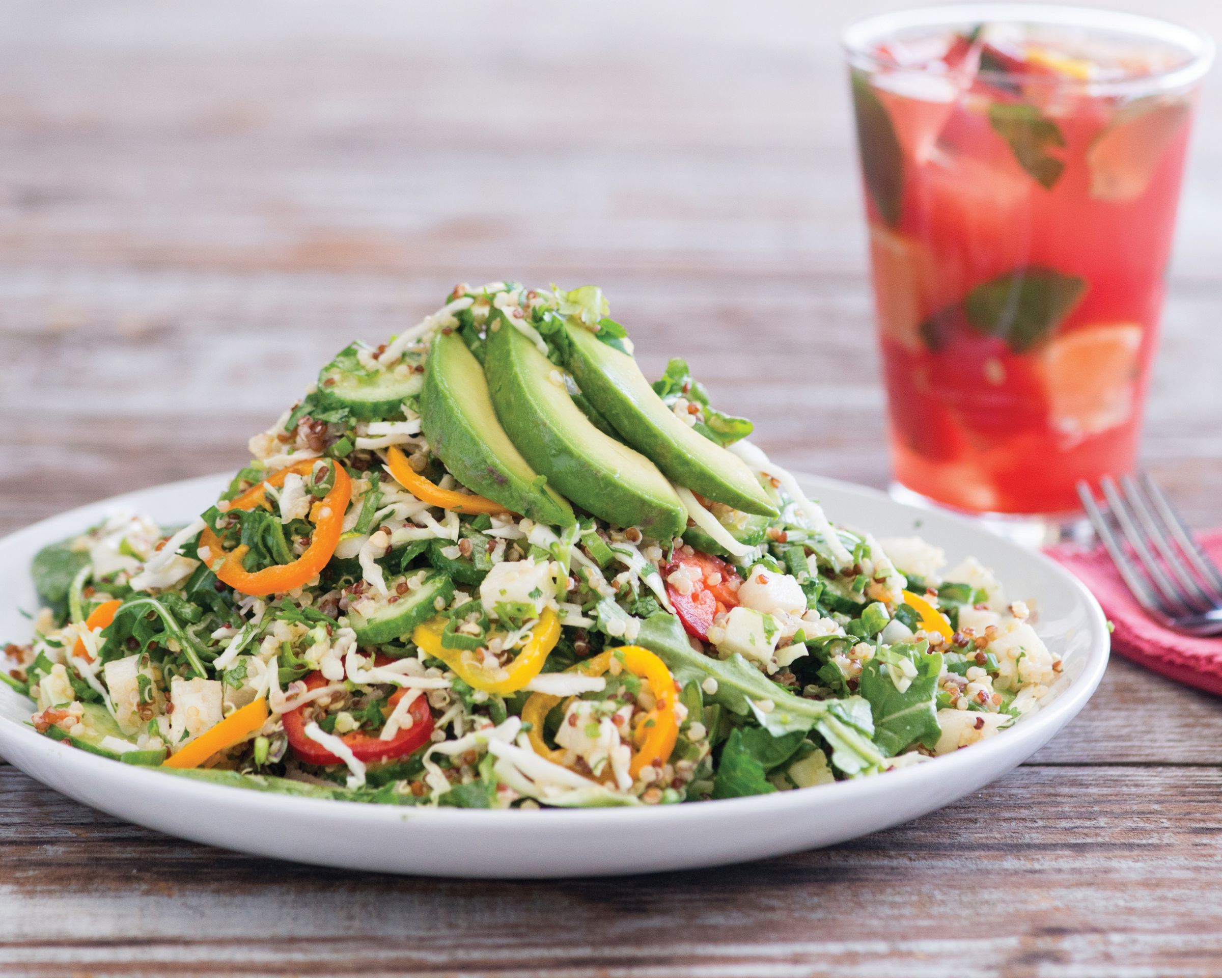 Order Avocado Quinoa Salad food online from Sharkys Woodfired Mexican Grill store, Marina Del Rey on bringmethat.com