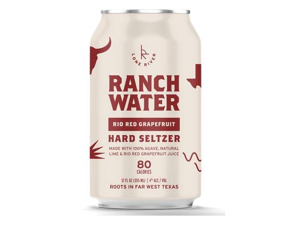 Order Lone River Rio Red Grapefruit Ranch Water - 6x 12oz Cans food online from Goody Goody Liquor Parent store, Dallas on bringmethat.com
