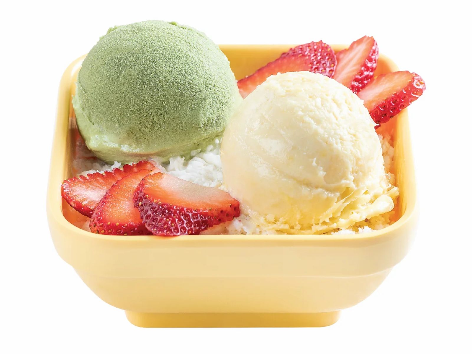 Order D5. Durian & Matcha Ice Cream With Vanilla Frost - 雪山榴蓮配綠茶雪糕 food online from Sweethoney Dessert store, Artesia on bringmethat.com