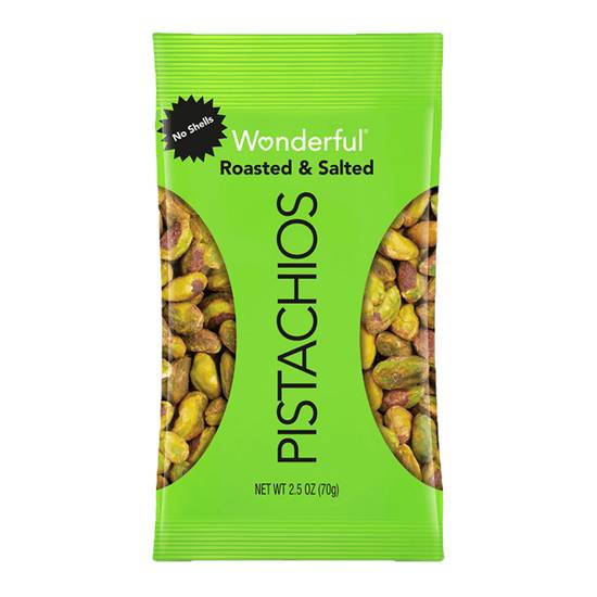 Order Wonderful Pistachios Shelled 2.5oz food online from Caseys Carry Out Pizza store, Mooresville on bringmethat.com