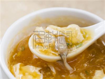Order Egg Drop Soup with Straw Mushroom food online from MingHin Cuisine - Lakeshore East store, Chicago on bringmethat.com