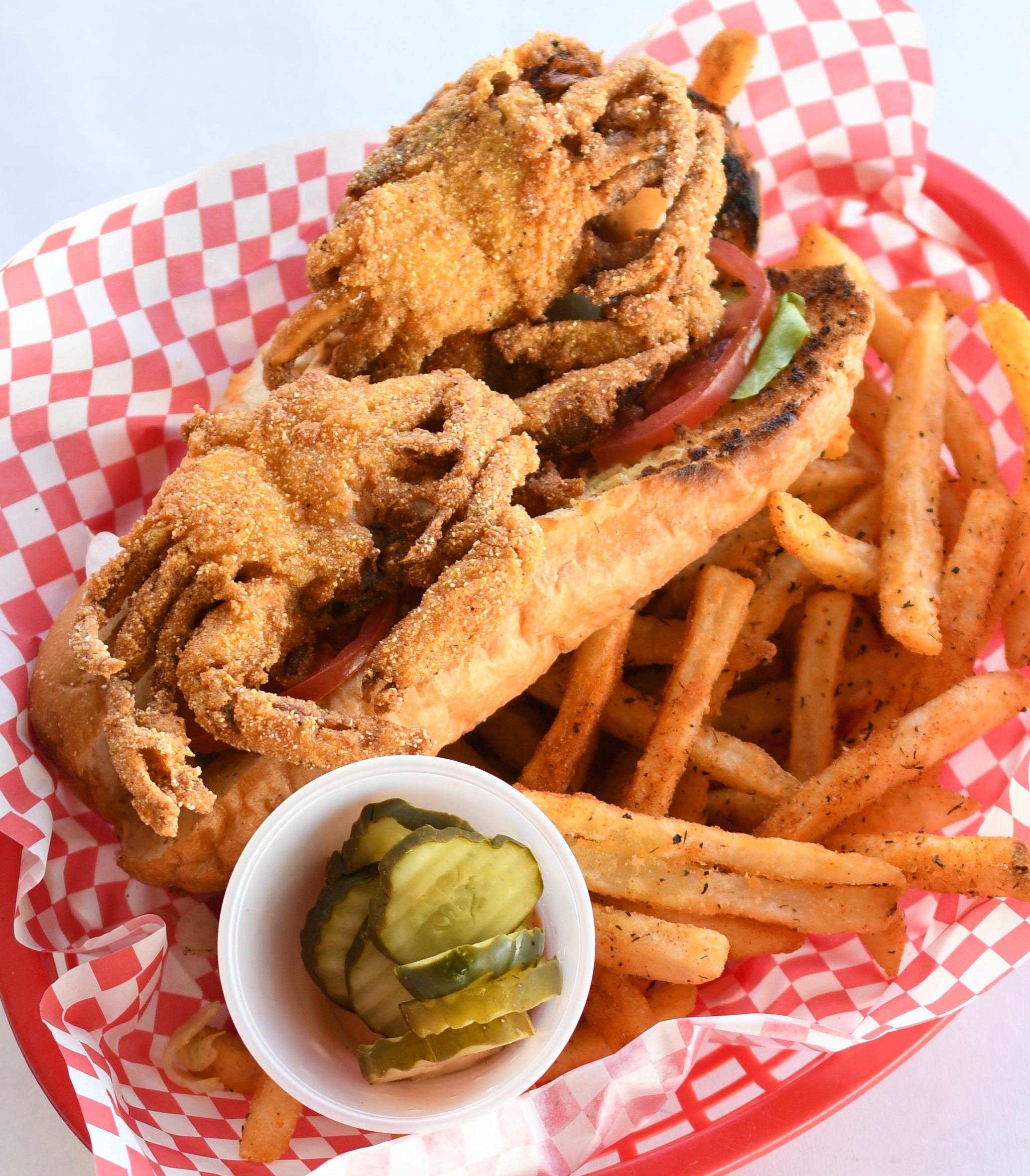 Order Soft Shell Crab Po Boy food online from Angry Crab Shack & Bbq store, Mesa on bringmethat.com