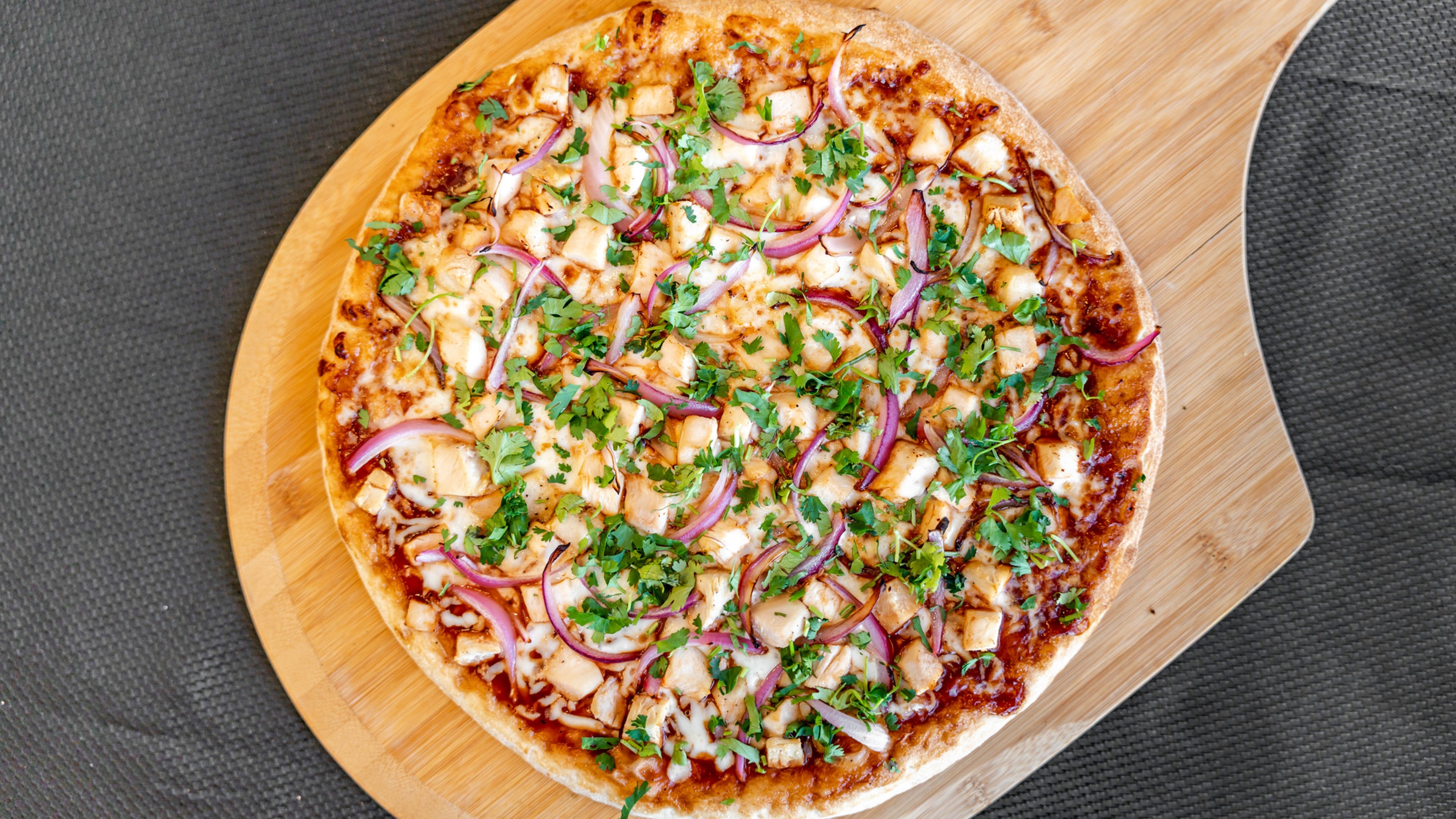 Order Papa Size BBQ Chicken Pizza - 24'' (50 Slices) food online from Papa Pizza Pie store, Fullerton on bringmethat.com