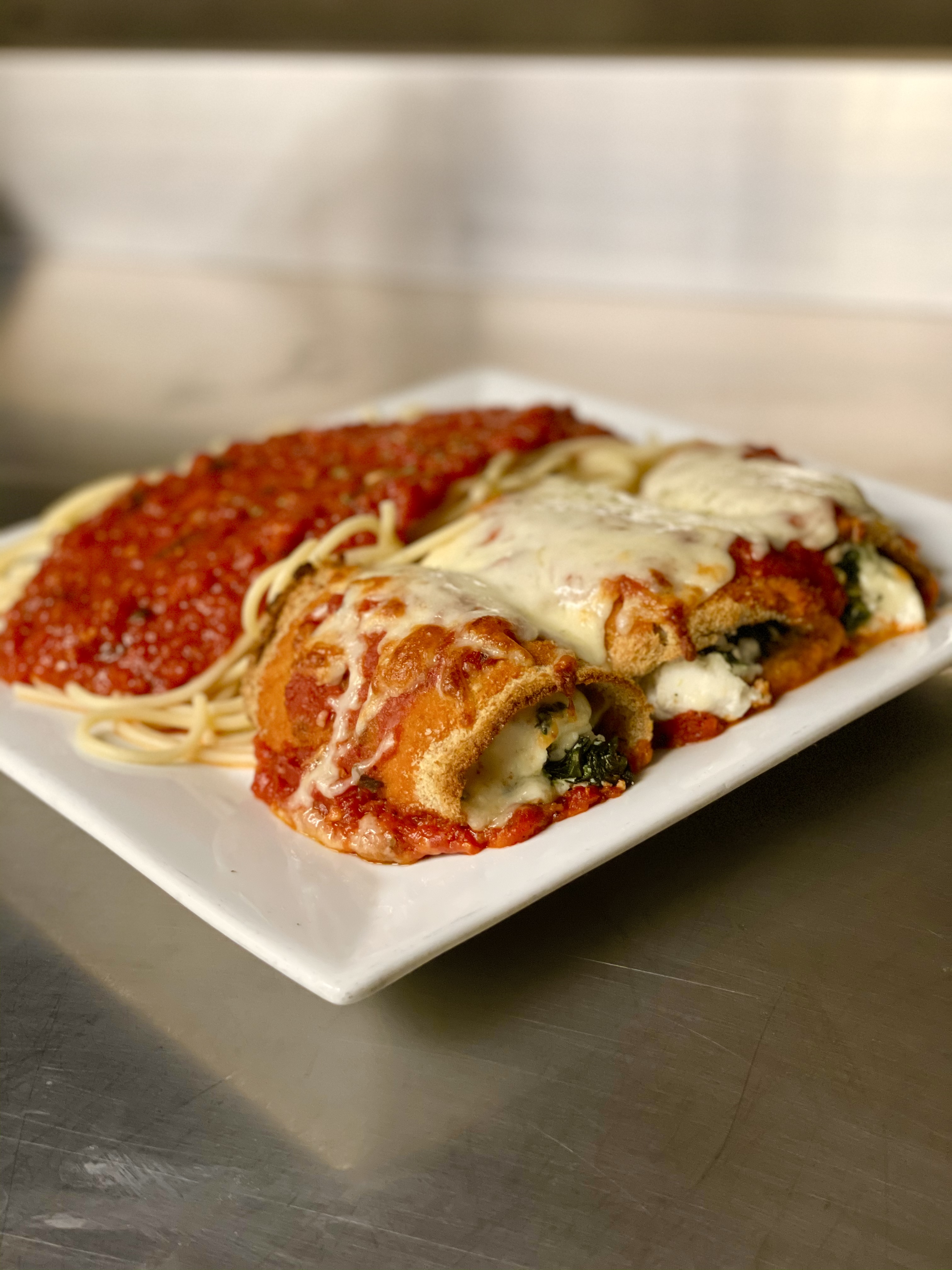 Order Eggplant Rollatini food online from Rocco Italian Grill store, Wilmington on bringmethat.com