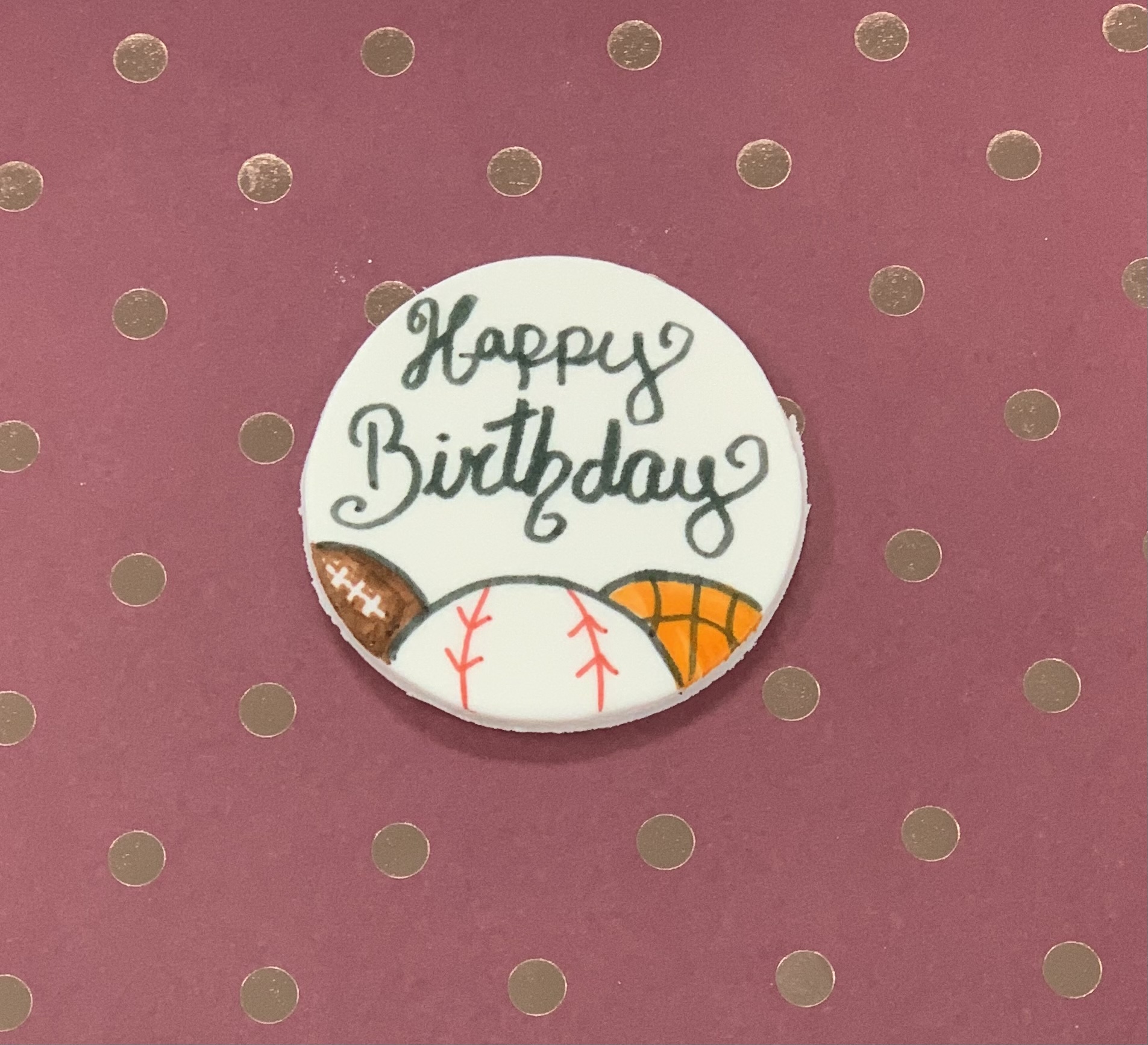 Order Happy Birthday Sports Charm food online from Couture Cakery store, Lake Zurich on bringmethat.com