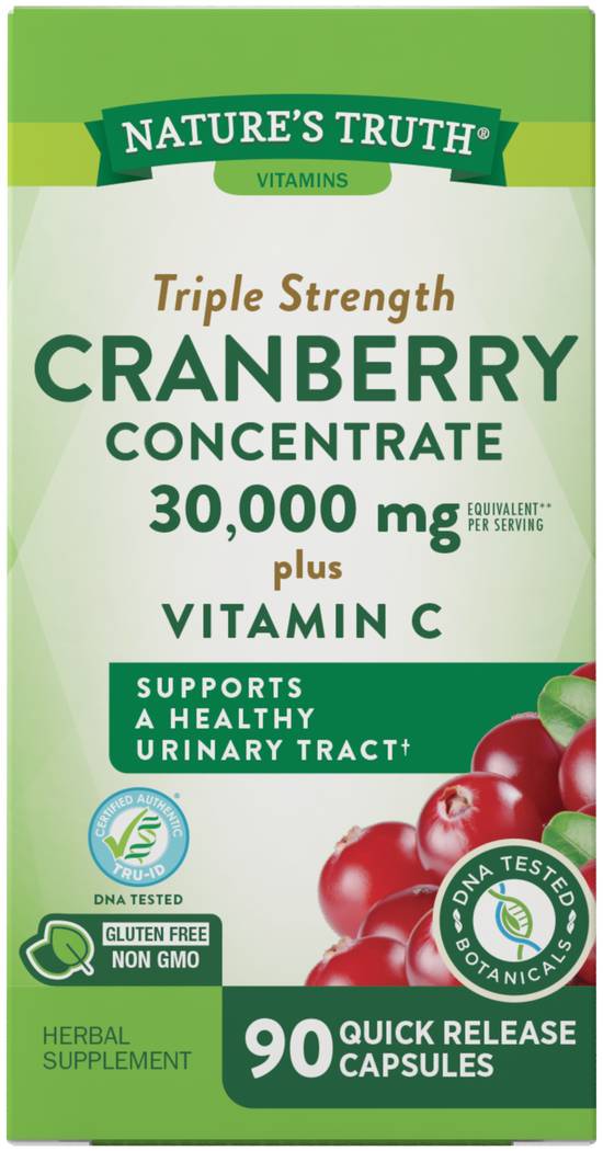 Order Nature's Truth Triple Strength Cranberry Concentrate Capsules Plus Vitamin C 15000 mg (90 ct) food online from Rite Aid store, Palm Desert on bringmethat.com