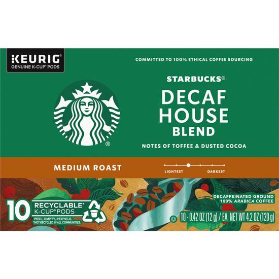 Order Starbucks Medium Roast Decaf House Blend Coffee K-Cup Pods, 10 CT food online from Cvs store, SARATOGA on bringmethat.com
