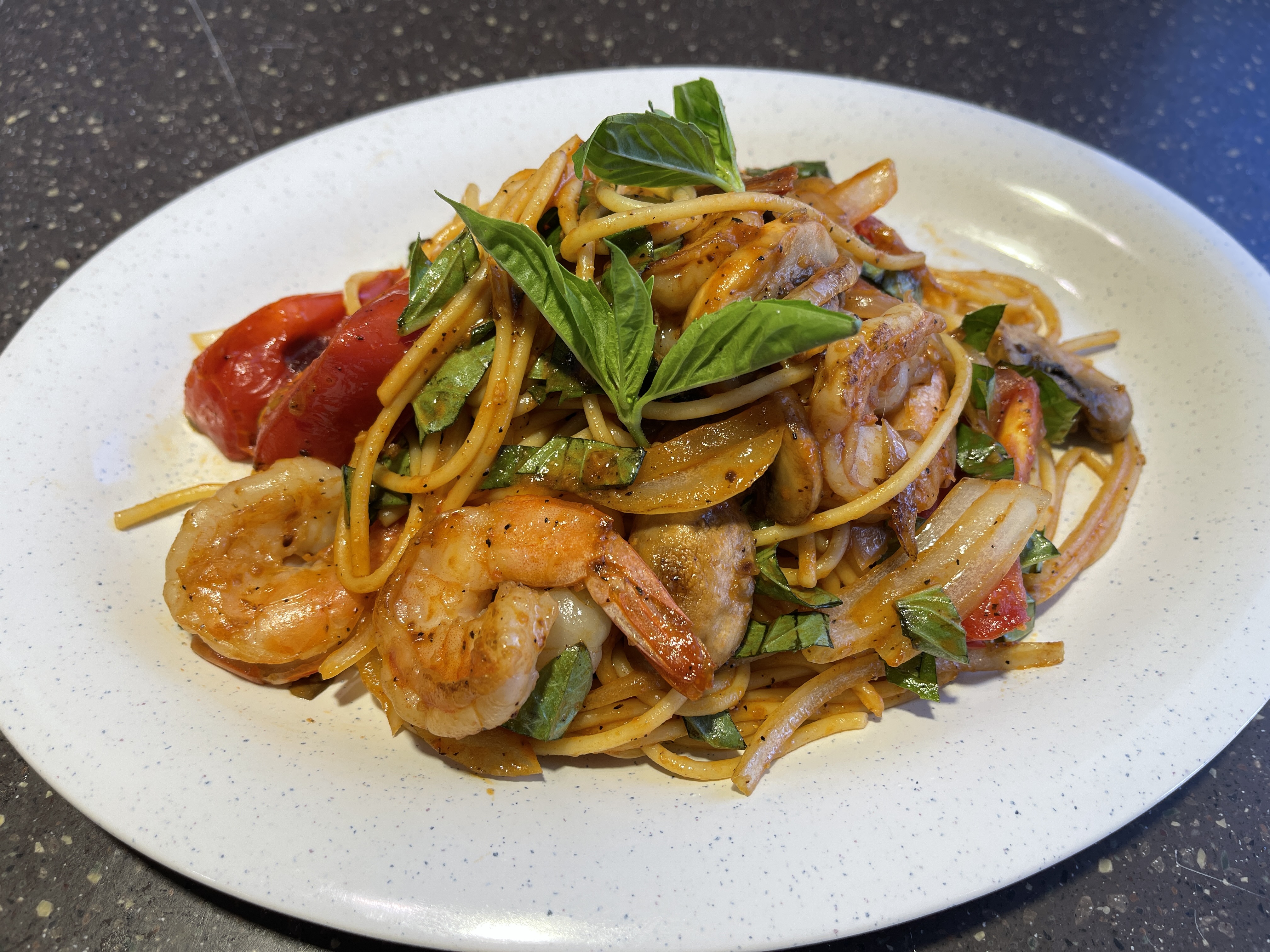 Order Shrimp stir-fried noodles 意式蝦炒意粉 	 food online from Sugar & Water store, San Francisco on bringmethat.com
