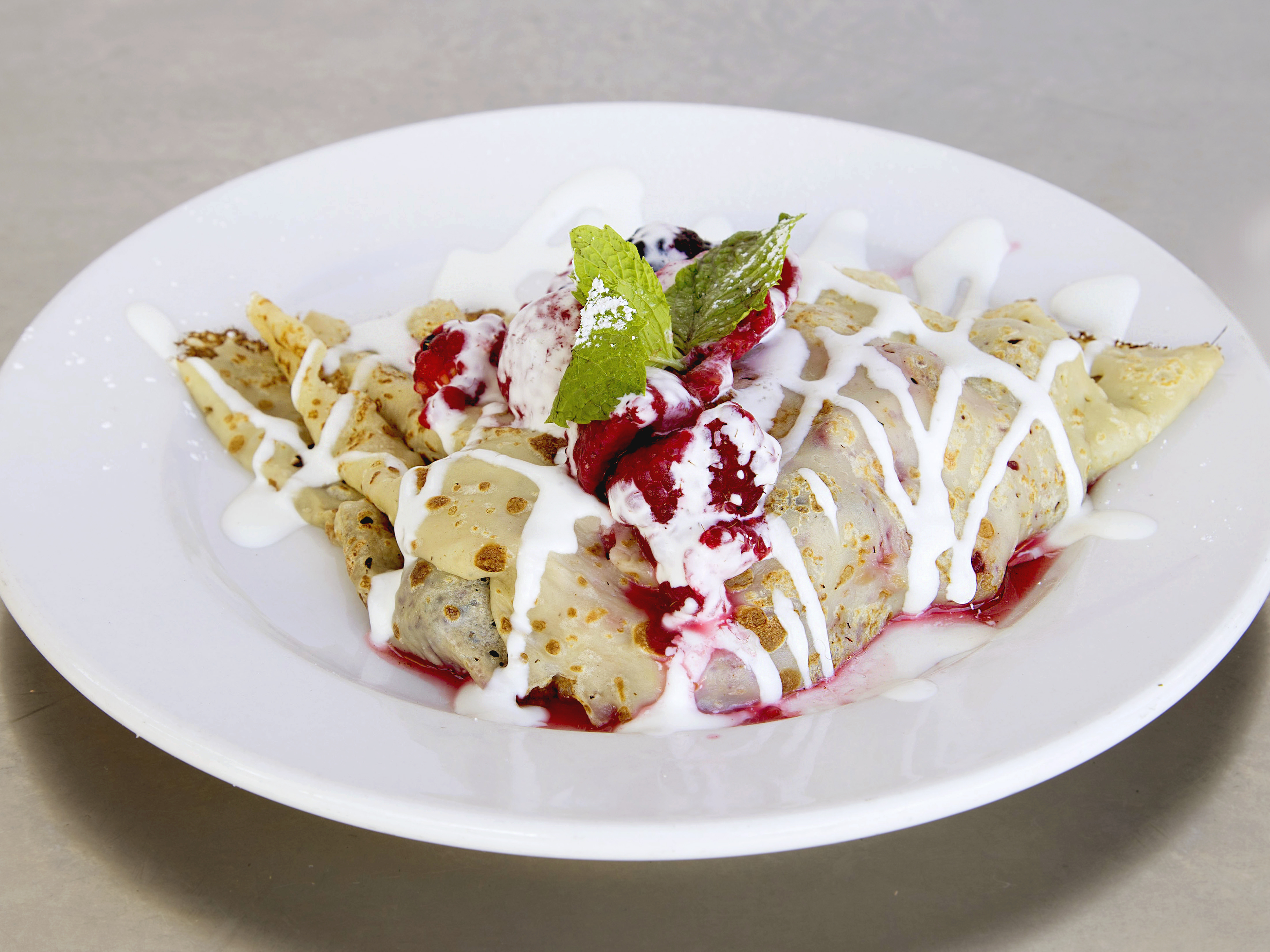 Order Crepe with Berries and Creme Fraiche food online from Chez Maman East store, San Francisco on bringmethat.com