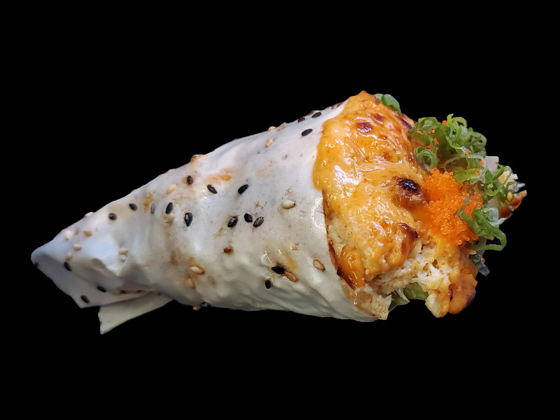 Order Baked Crab (Hand Roll) food online from Ichiban Sushi & Bar store, Canyon Country on bringmethat.com