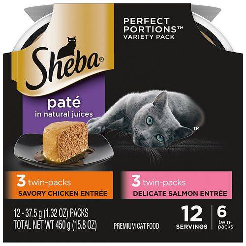 Order Sheba Perfect Portions Cat Food Salmon/Chicken - 1.32 oz x 12 pack food online from Walgreens store, Fayetteville on bringmethat.com