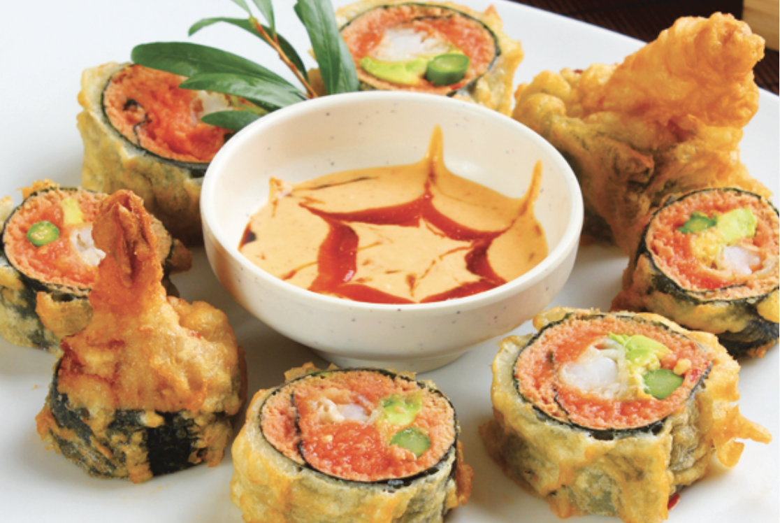 Order Tempura Spicy Tuna Roll food online from Asahi Sushi store, Granada Hills on bringmethat.com