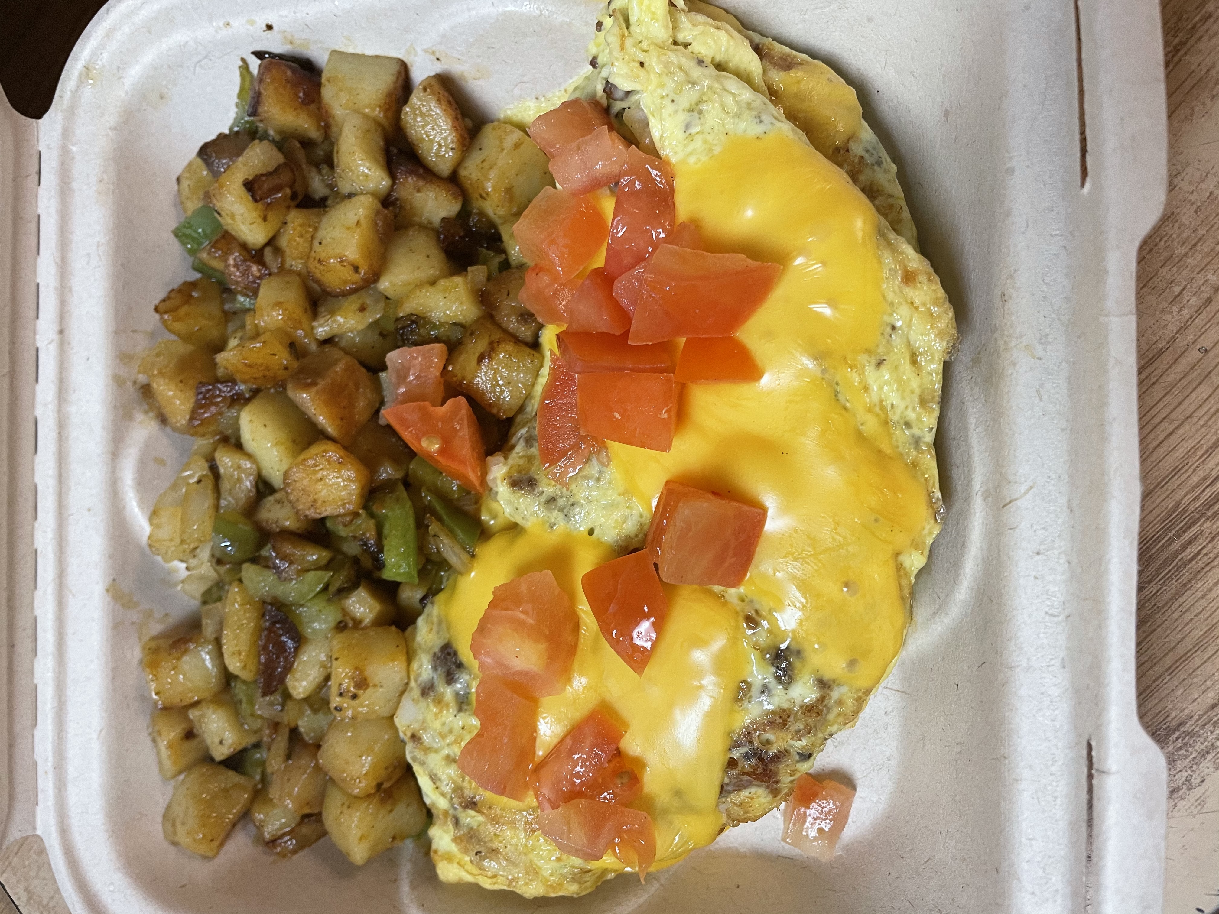 Order Cheeseburger Omelette food online from Waffles Breakfast & Lunch store, Salinas on bringmethat.com