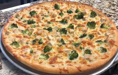 Order Chicken Broccoli Pizza food online from Little italy pizza store, Brooklyn on bringmethat.com