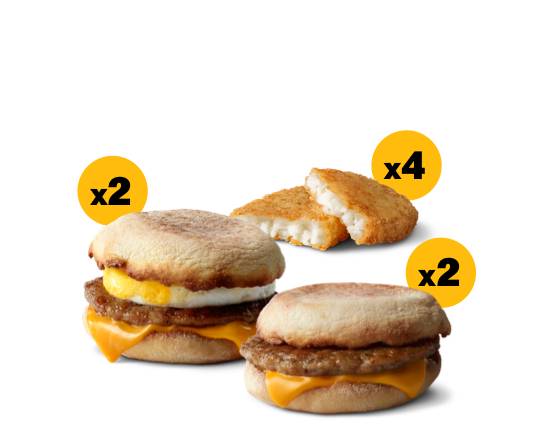 Order 2 Sausage and 2 SME Breakfast Bundle  food online from Mcdonald® store, LONE TREE on bringmethat.com