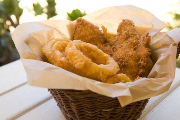 Order Chicken Fingers with Onion Rings food online from Scala Pizza store, Mount Vernon on bringmethat.com