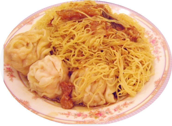 Order F14. Shrimp Wonton Lo Mein 雲吞撈麵 food online from Hing Lung Cafe store, South San Francisco on bringmethat.com