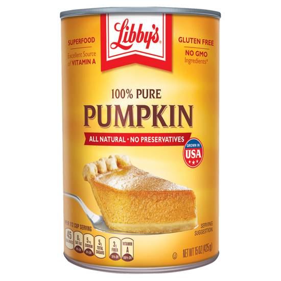 Order Libby's 100% Pure Pumpkin 15oz food online from Everyday Needs by Gopuff store, San Luis Obispo on bringmethat.com