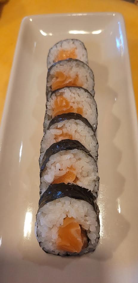 Order Salmon Roll (6 pcs) food online from Jin Sushi store, Downey on bringmethat.com
