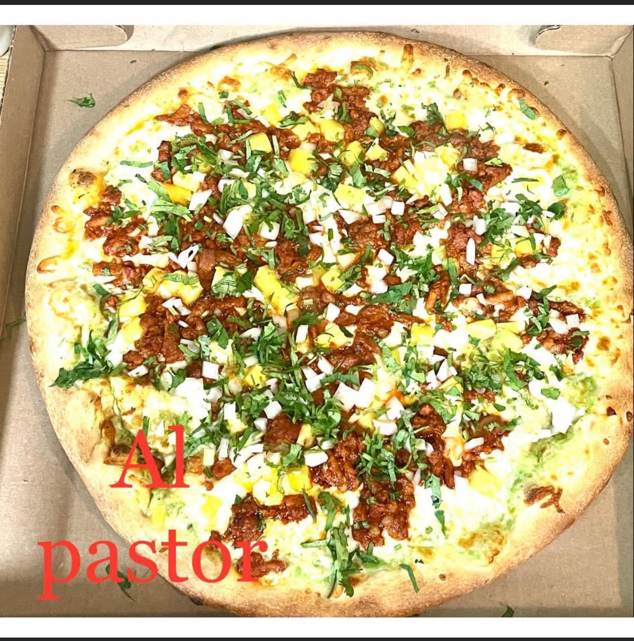Order 3) Al Pastor Pizza - Small 12" food online from Mr. Tacos store, Philadelphia on bringmethat.com