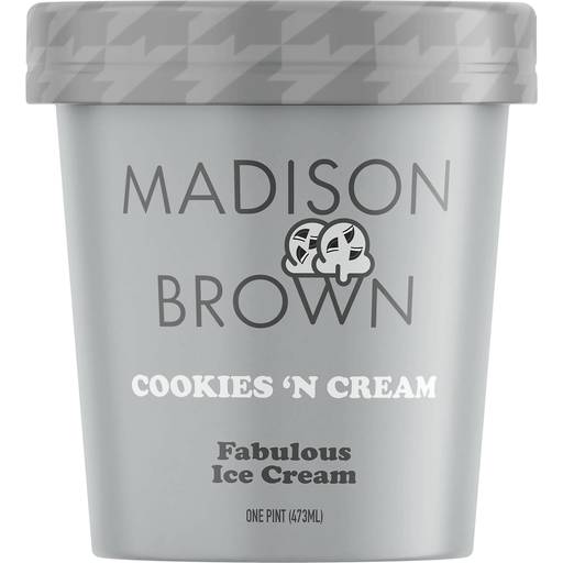 Order Madison Brown Cookies 'N Cream Ice Cream 16oz (16 OZ) 144994 food online from BevMo! store, Greenbrae on bringmethat.com