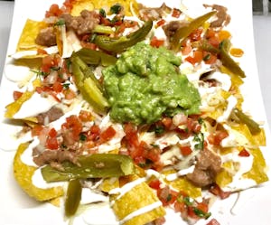 Order Super Nachos food online from El Caballo Wraps store, Alameda on bringmethat.com