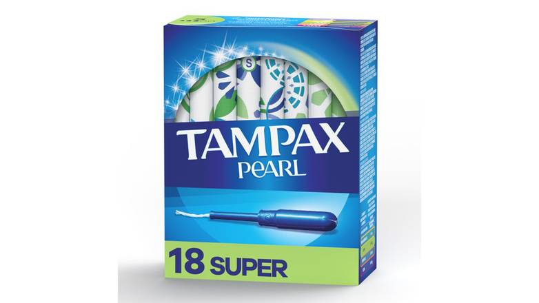 Order Tampax Pearl Super 18 Count food online from Trumbull Mobil store, Trumbull on bringmethat.com