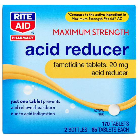 Order Rite Aid Pharmacy Acid Reducer Maximum Strength 20mg 85 Count each (85 ct x 2 ct) food online from Rite Aid store, GLOVERSVILLE on bringmethat.com