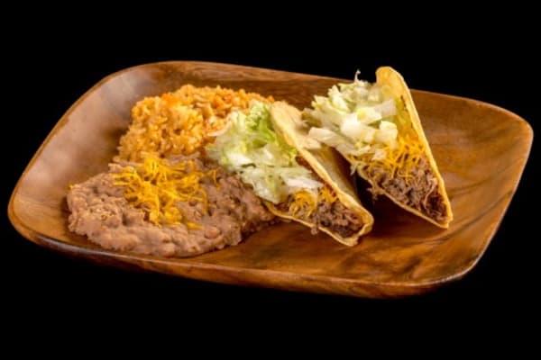 Order 3. Two Beef Tacos Combination Platter food online from Filibertos Mexican Food store, Glendale on bringmethat.com