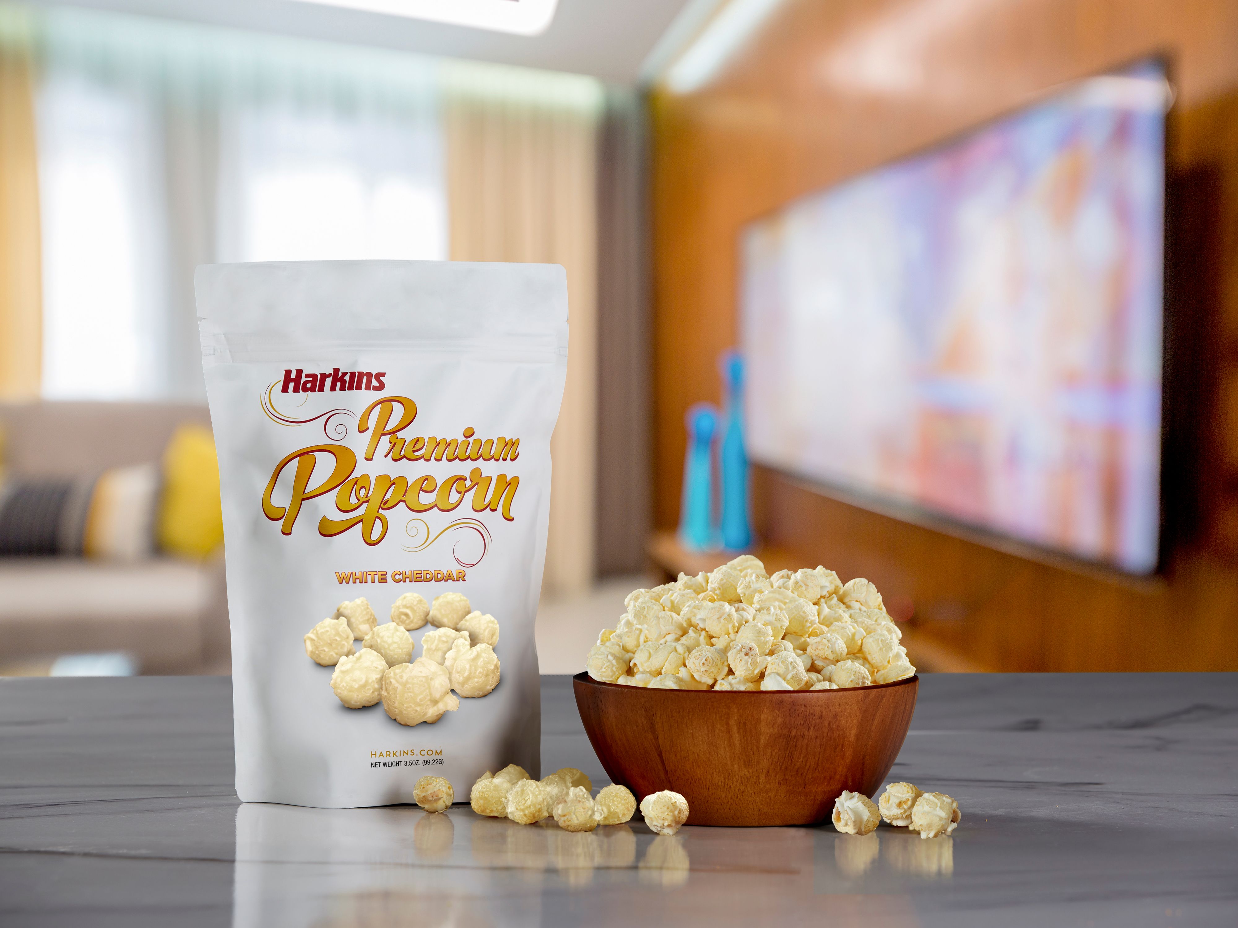 Order Premium Popcorn White Cheddar (3.5 oz.) food online from Harkins Theatres Cerritos 16 store, Cerritos on bringmethat.com
