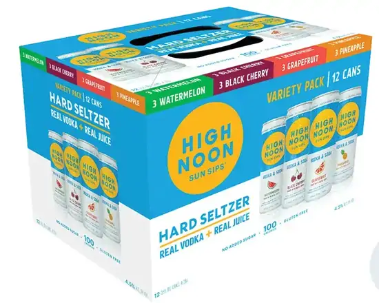 Order High Noon hard seltzer 12-pack variety can (4.5% ABV) food online from Van Ness Liquors store, San Francisco on bringmethat.com