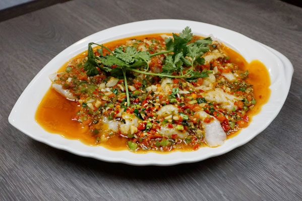 Order Steamed Fish with Pepper Mix food online from Tiger Noodle House store, Houston on bringmethat.com